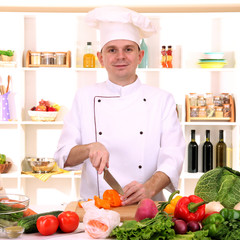 Chef cooking in kitchen