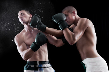 Fototapeta na wymiar Two man boxing