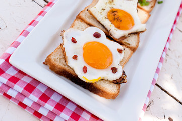 Eggs on bread