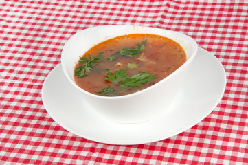 bowl of hot tomato soup