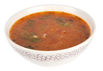 bowl of hot tomato soup