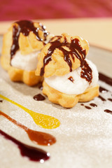 profiteroles with ice cream