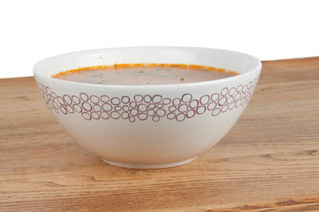 bowl of hot tomato soup