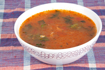 bowl of hot tomato soup