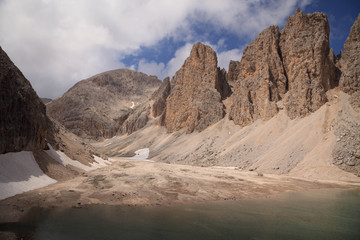Antermoia lake Dolomites Italy