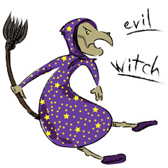 Witch isolated on white background