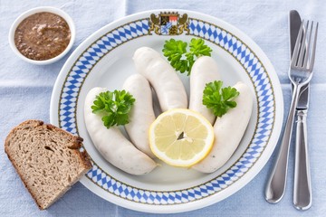 Oktoberfest white sausages with sweet mustard