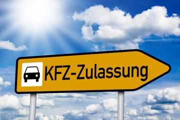Obraz premium Schild mit KFZ-Zulassung