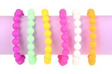 Colorful fashion bracelets isolated on white