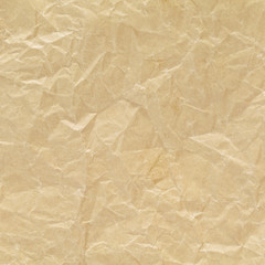 light brown crumpled recycled paper texture background