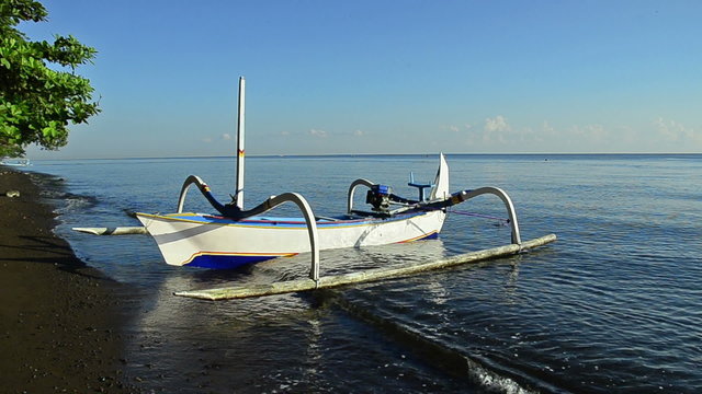 boat of a fisherman in Bali called Jukung