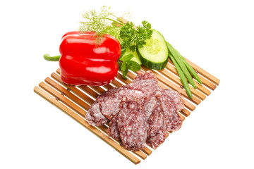 Fresh ripe salami
