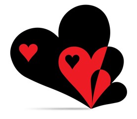 ilustrazione di cuori neri e rossi