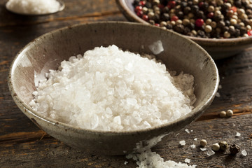 Fototapeta na wymiar Organic Raw White Sea Salt