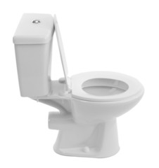 White toilet bowl, isolated on white