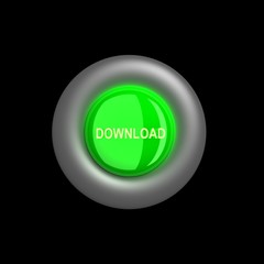 3D glossy button lighting in darkness