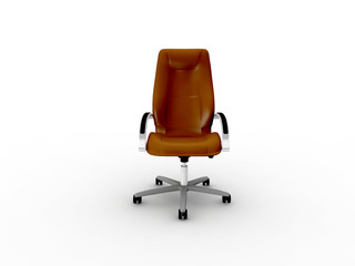 brown leather office easy chair