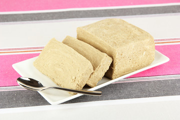 Tasty halva on table