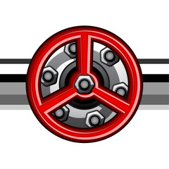 Obraz premium vector red industrial valve