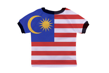 Small shirt with Malaysia flag isolated on white background