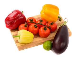 different vegetables isolated  a white background