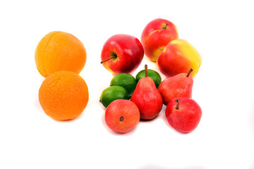 diversity of fruit isolated on white background