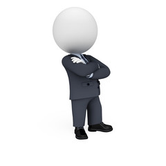 3d white people as business man