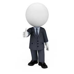 3d white people as business man