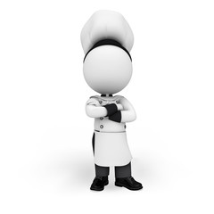 3d white people as chef