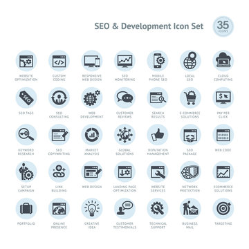 SEO and Development icon set
