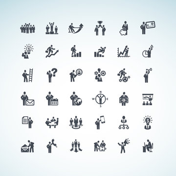 Set of business people concept icons
