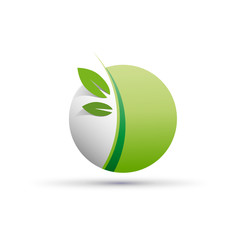 Vector logo green spheres © puckillustrations