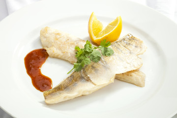 Grilled Pike perch with lemon
