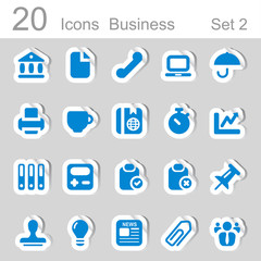 20 icons business blue set 2