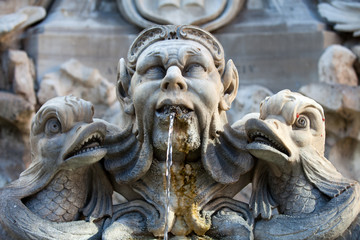 fountain in the Piazza della Rotonda  Rome, Italy
