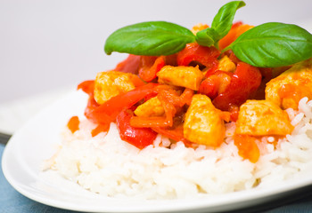 Chicken Breast with Rice and vegetables
