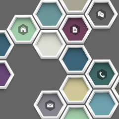 New design hexagons background for website