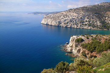 Fototapeta na wymiar mountains and sea in greece