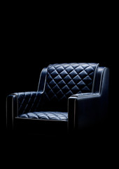 leather armchair black background