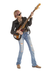 Woman playing guitar