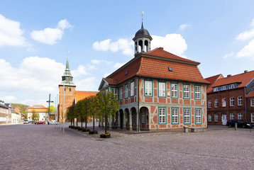 Boizenburg, Rathaus und Kirche Sankt Marien