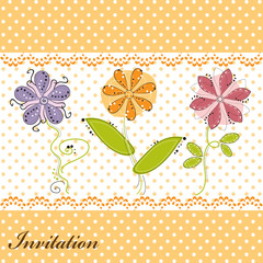 Invitation card with flowers