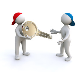 3D Man takes the key