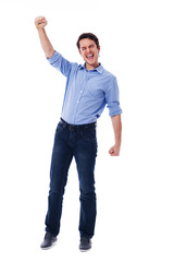 Fototapeta premium Young man and sign of victory