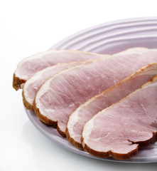 Sliced Ham On A Plate