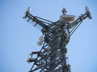 Antennas on mobile network tower.