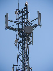 Antennas on mobile network tower.
