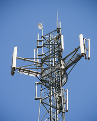 Antennas on mobile network tower.