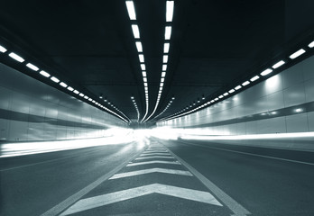 Abstract speed motion in urban highway road tunnel