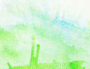 Abstract watercolor background with leaked paint